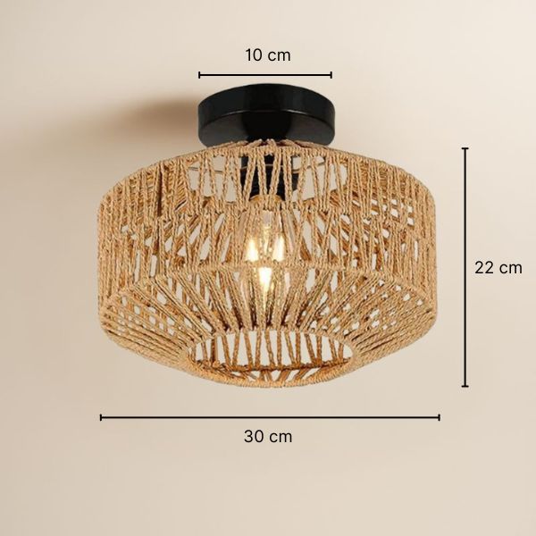 Luminaire plafonnier en rotin naturel - Elara
