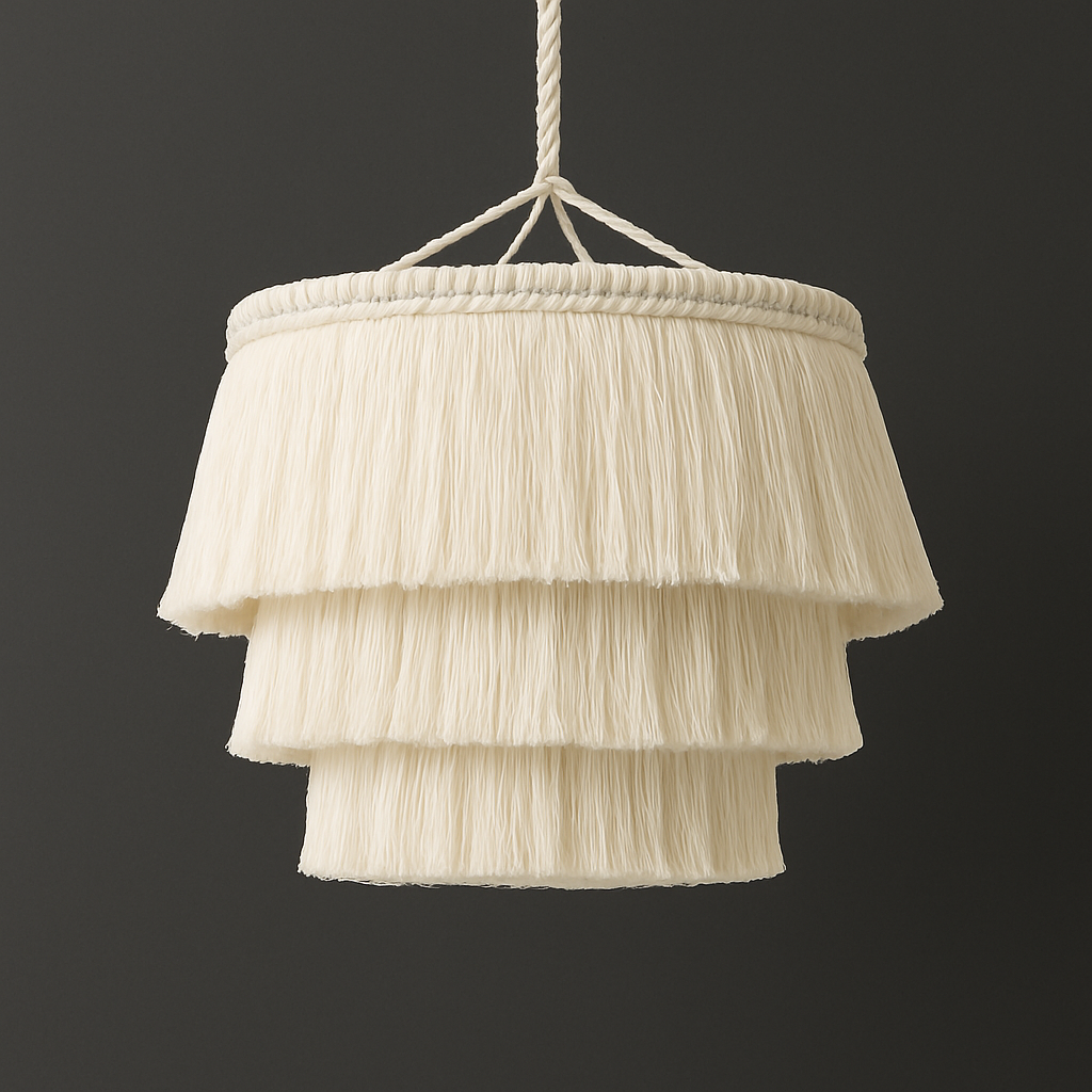 Suspension blanche en macramé - Alya