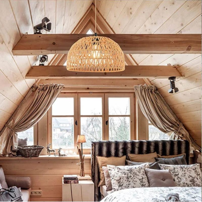 Suspension en rotin naturel - Evana