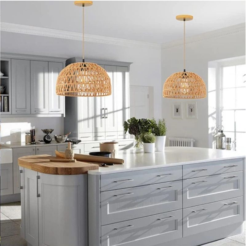 Suspension en rotin naturel - Evana