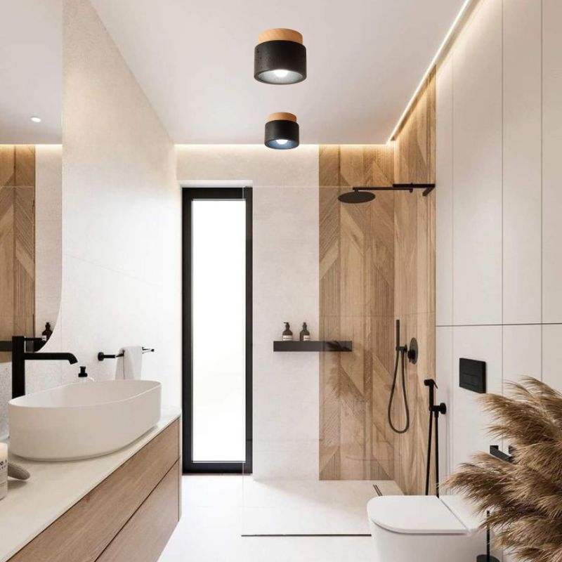 Plafonnier salle de bain en pierre - Travertino