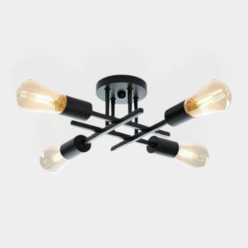 Lustre industriel noir design - Robespierre