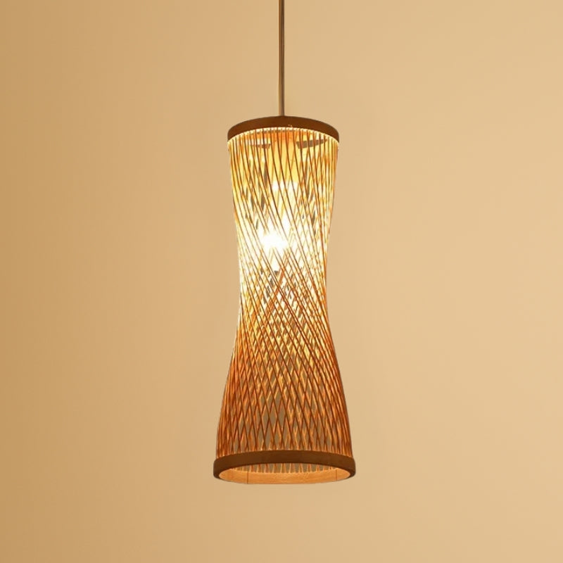 Suspension bambou rotin naturel - Aelina