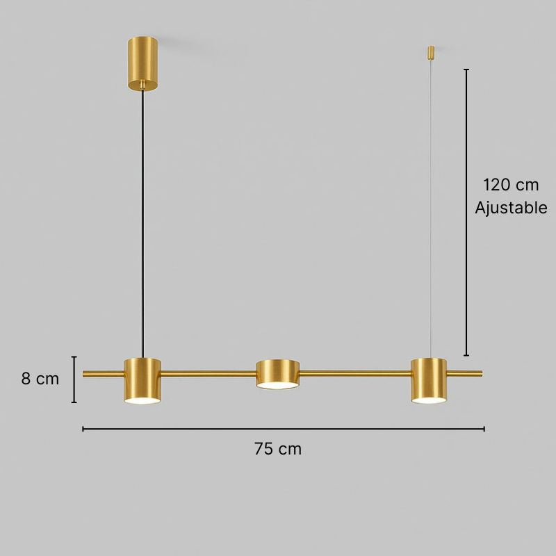 Lustre salle à manger en doré ou noir - Hélion