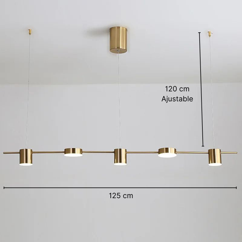 Lustre salle à manger en doré ou noir - Hélion