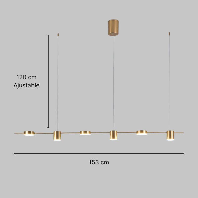 Lustre salle à manger en doré ou noir - Hélion