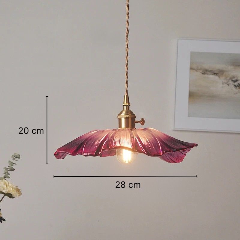 Suspension en verre en forme de fleur - Églantine