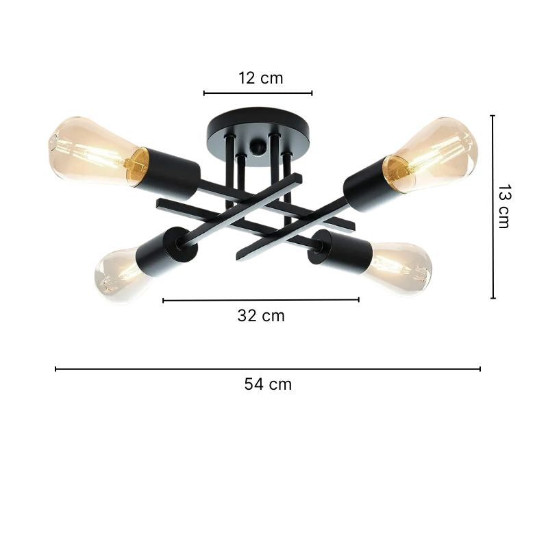 Lustre industriel noir design - Robespierre