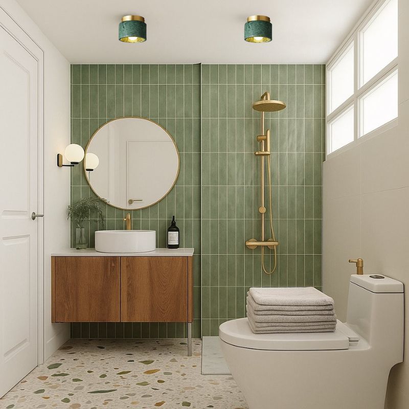 Plafonnier salle de bain en marbre italien - Lucea