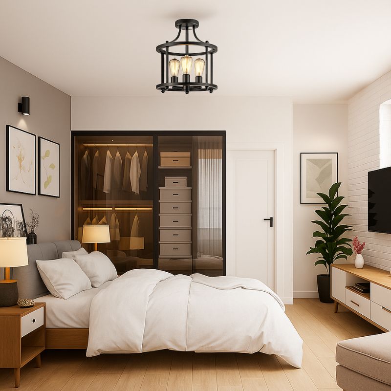 Lustre industriel noir design - Voltaire