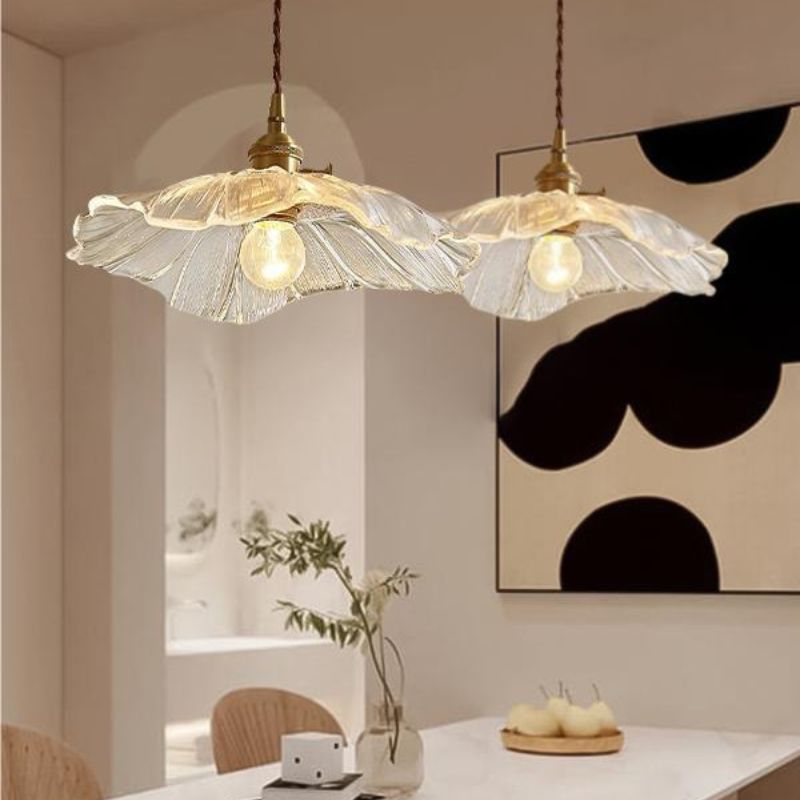 Suspension en verre en forme de fleur - Églantine