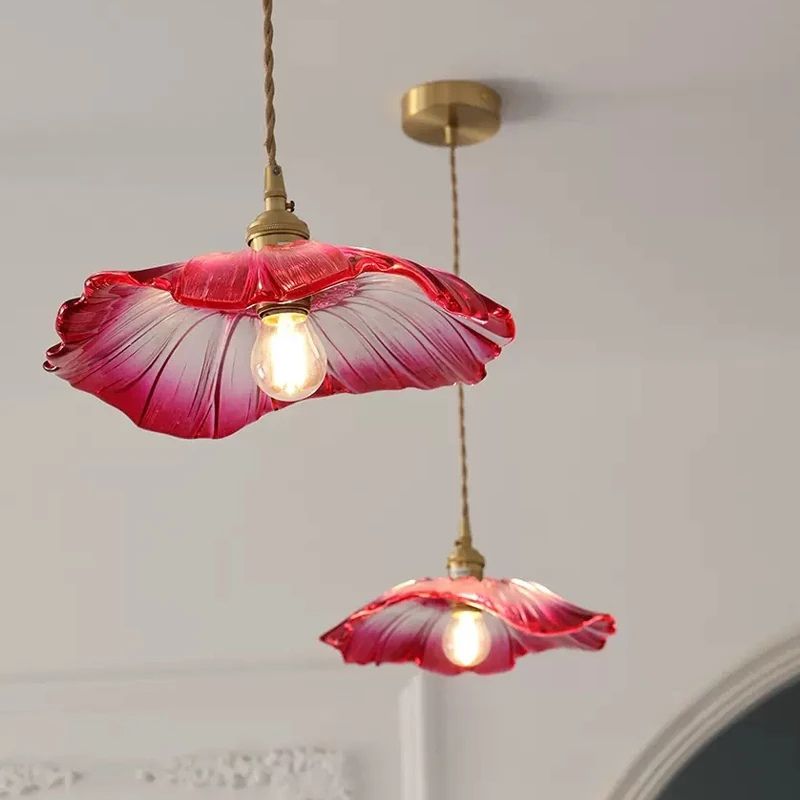 Suspension en verre en forme de fleur - Églantine