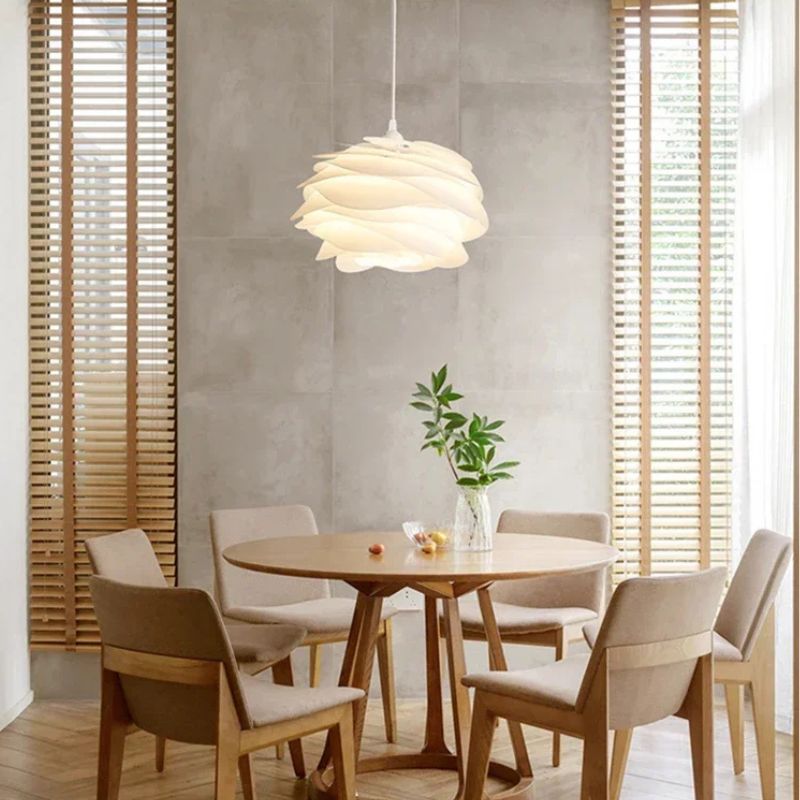 Suspension blanche design pétales de fleurs - Floréa