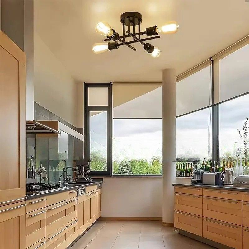 Lustre industriel noir design - Robespierre