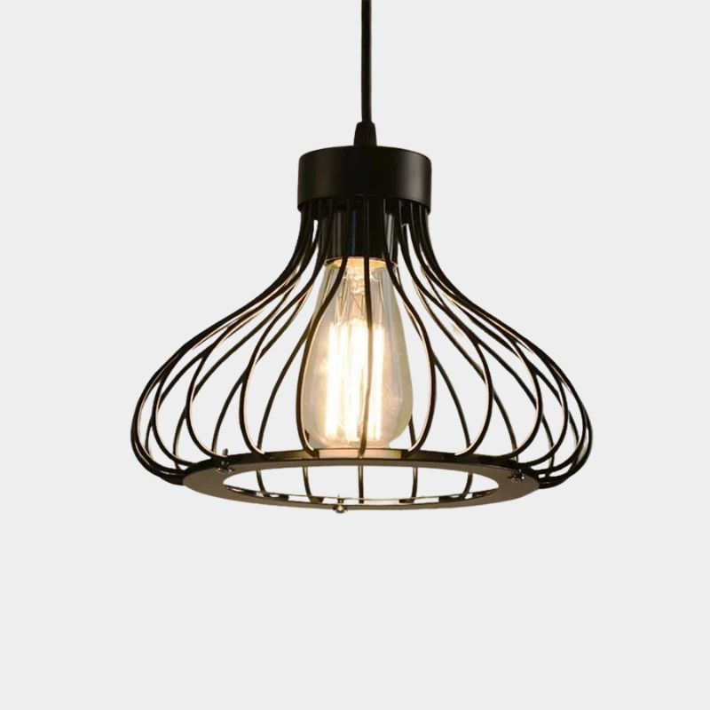 Suspension industrielle noire design - Mirabeau