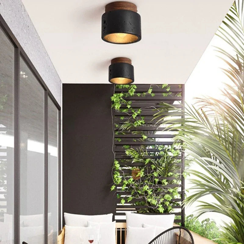 Plafonnier salle de bain en pierre - Travertino