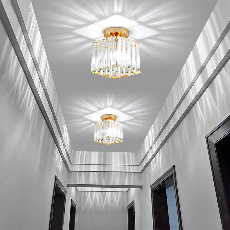 Lustre plafonnier en verre cristal - Estelle