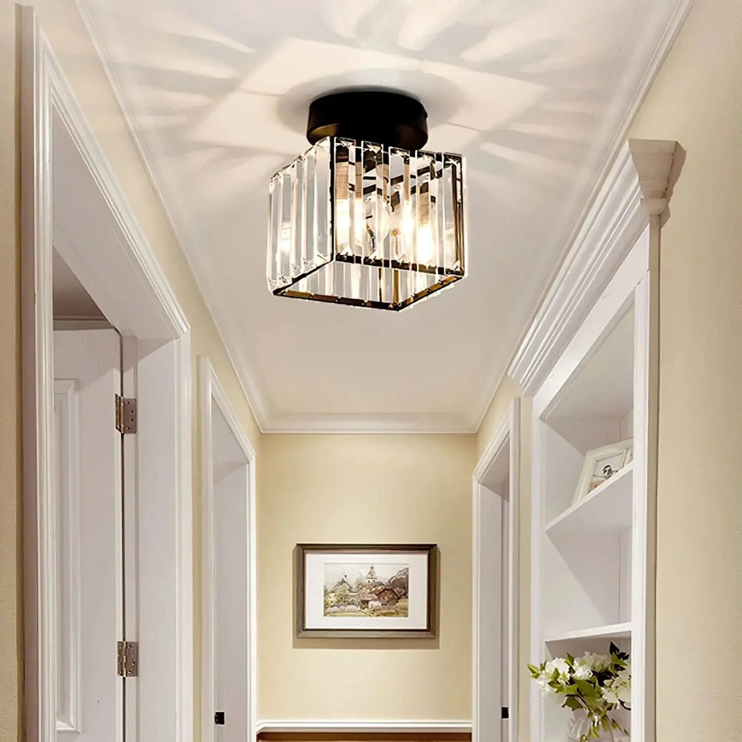 Lustre plafonnier en verre cristal - Estelle