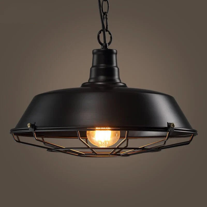 Suspension industrielle noire en fer - Marat