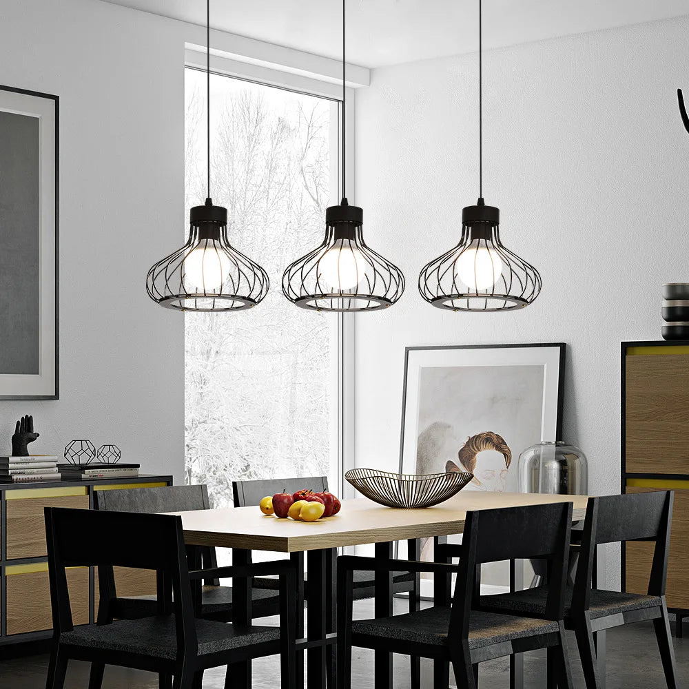 Suspension industrielle noire design - Mirabeau