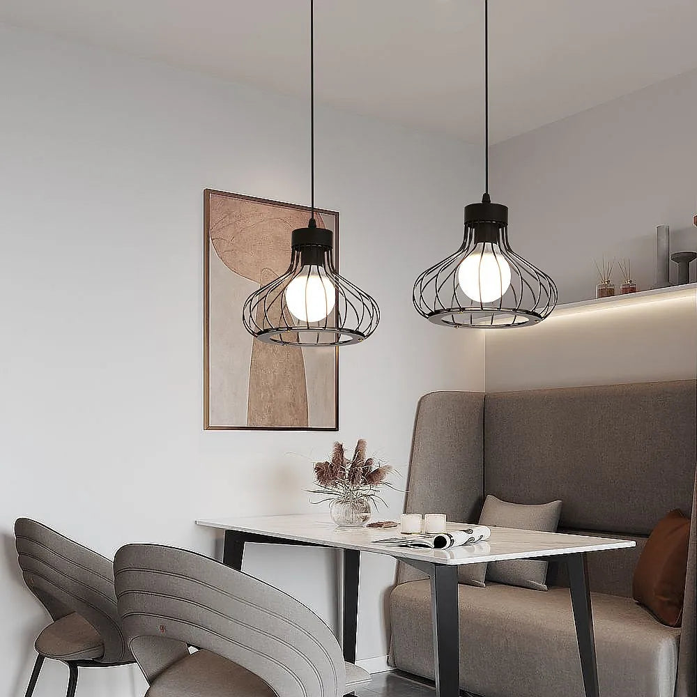 Suspension industrielle noire design - Mirabeau