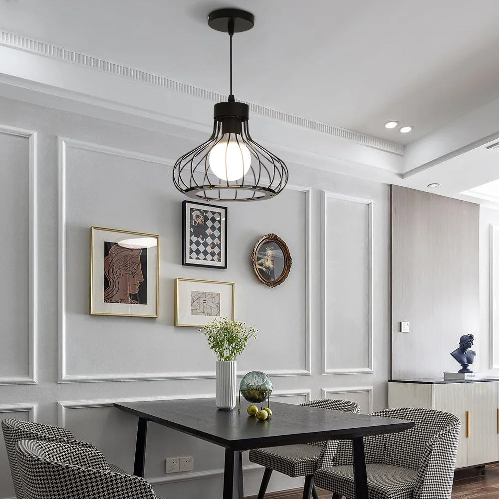 Suspension industrielle noire design - Mirabeau