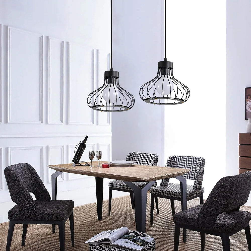 Suspension industrielle noire design - Mirabeau