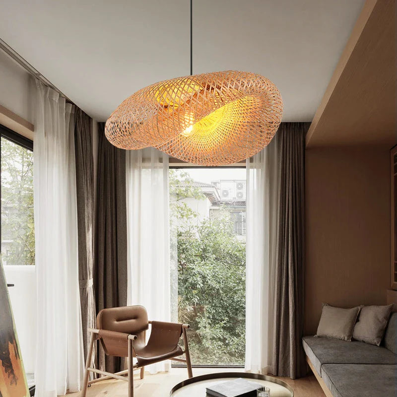 Suspension en bambou rotin naturel - Naïa