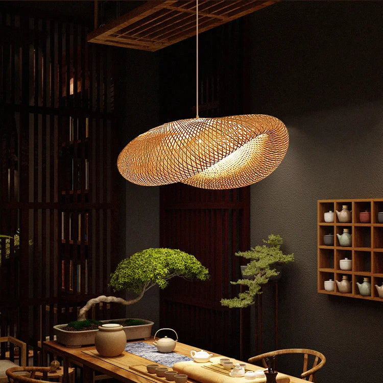 Suspension en bambou rotin naturel - Naïa