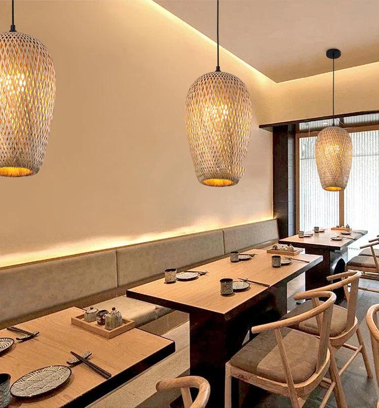 Suspension en bambou rotin naturel - Amara