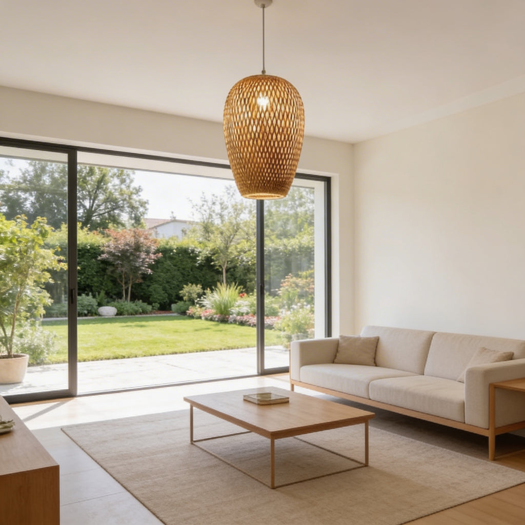 Suspension en bambou rotin naturel - Vega