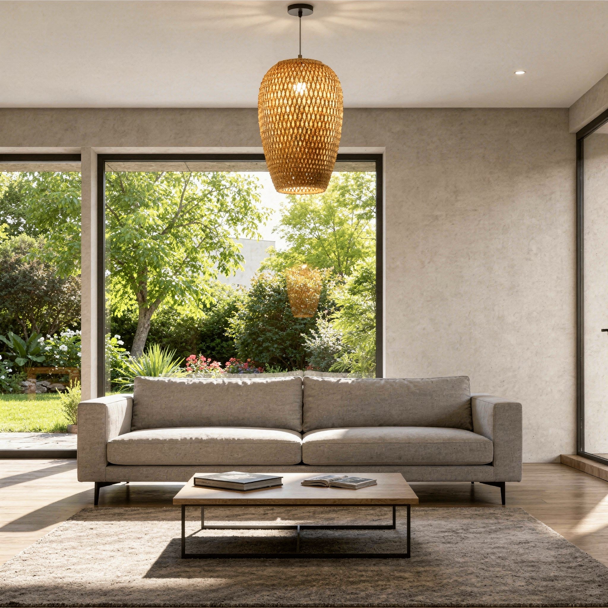 Suspension en bambou rotin naturel - Vega
