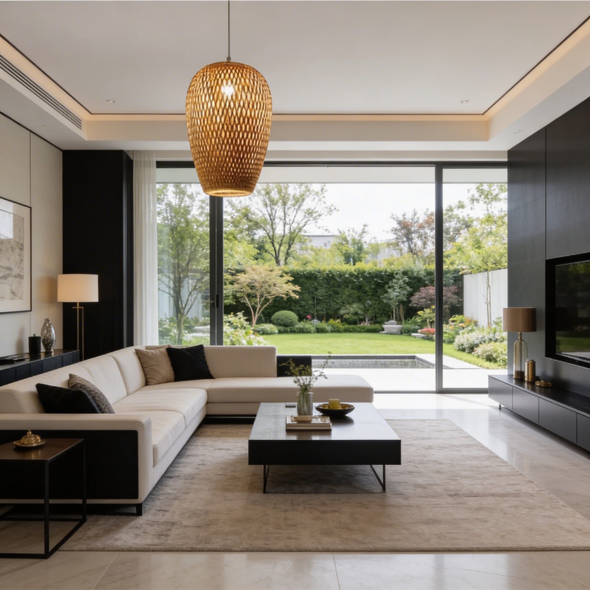 Suspension en bambou rotin naturel - Vega