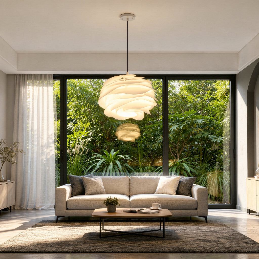 Suspension blanche design pétales de fleurs - Floral