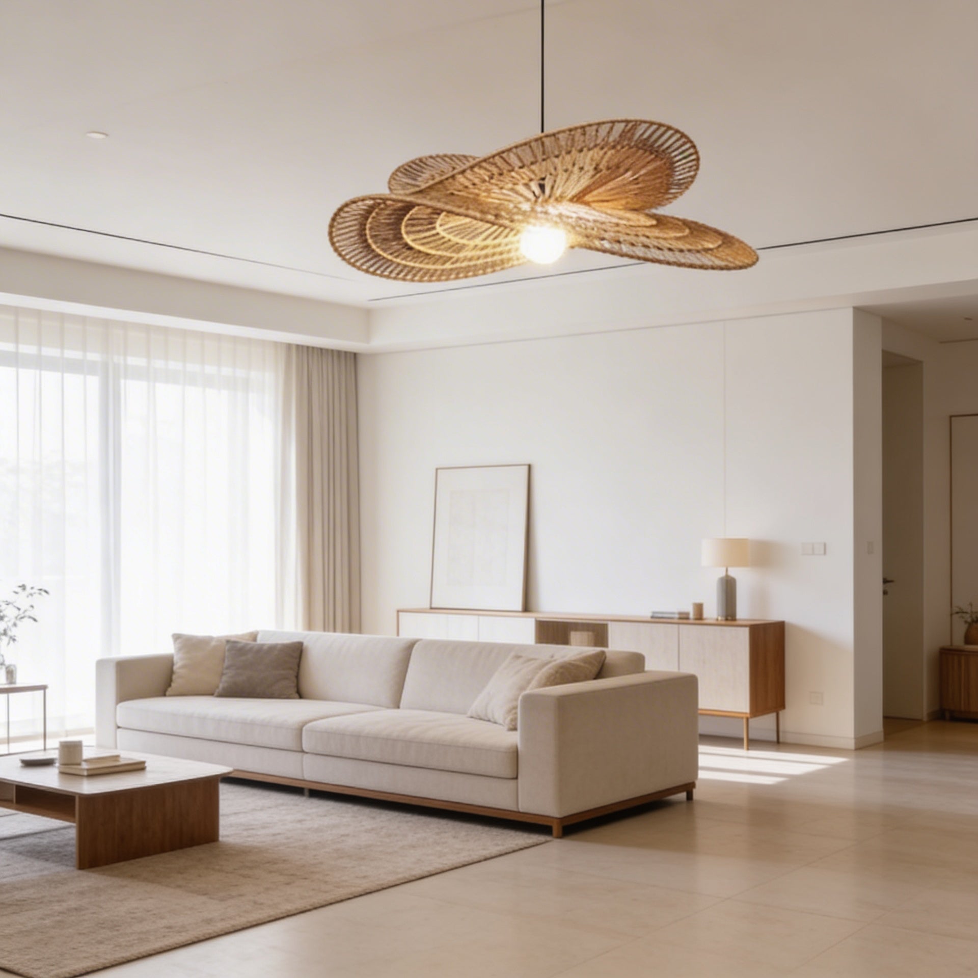 Suspension en rotin naturel - Capucine