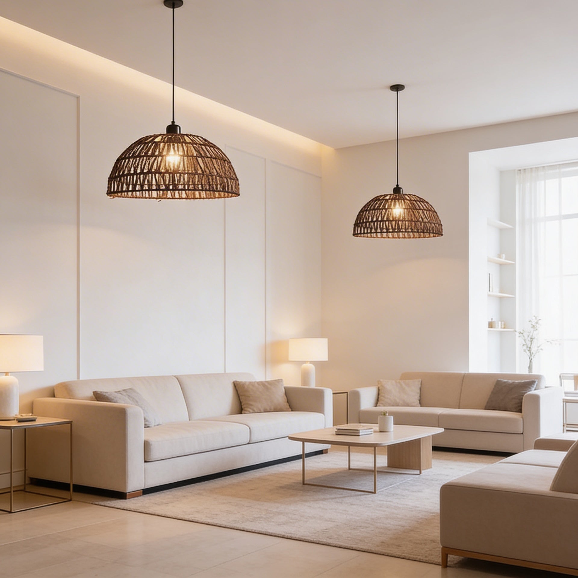 Suspension en rotin naturel - Jasmin