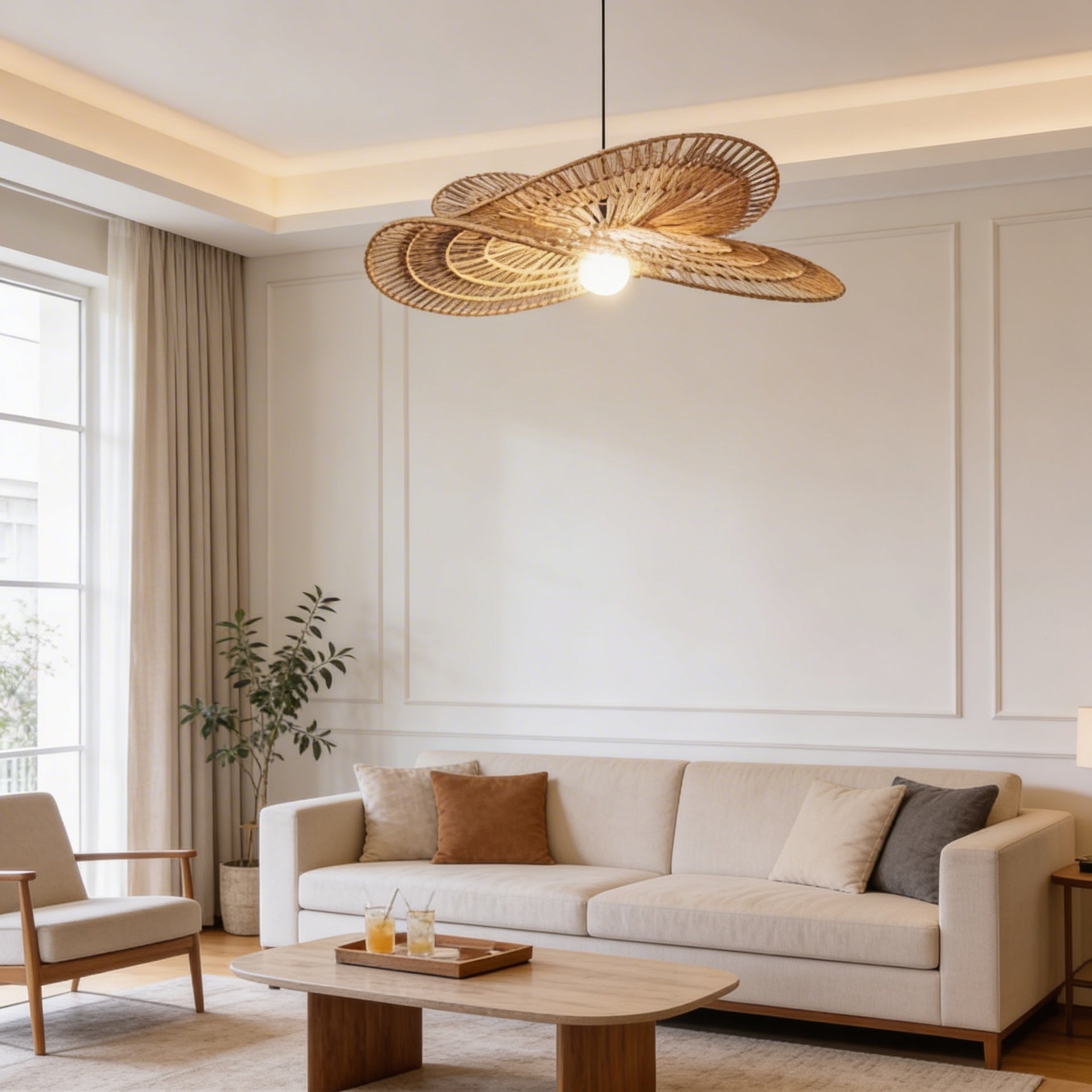 Suspension en rotin naturel - Capucine