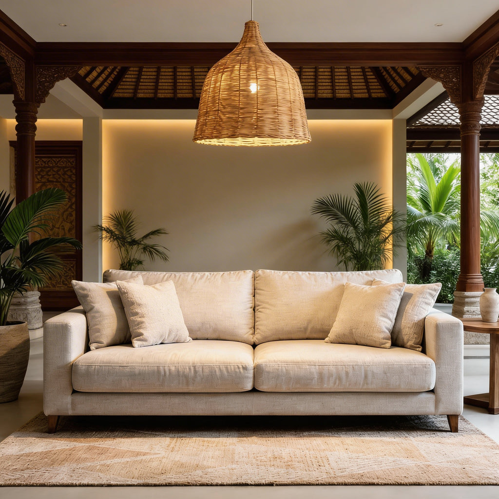Suspension en bambou rotin pour extérieur et intérieur - Dahlia