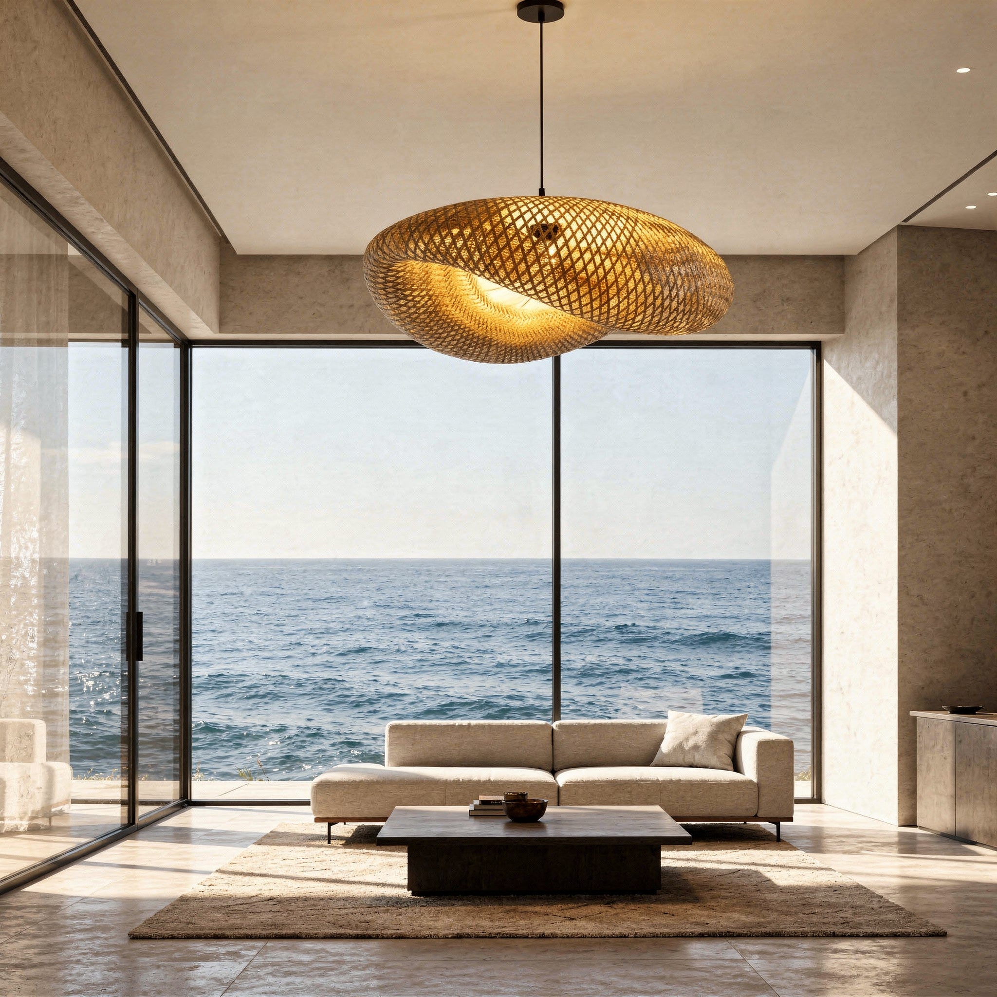 Suspension en bambou rotin naturel - Azalée