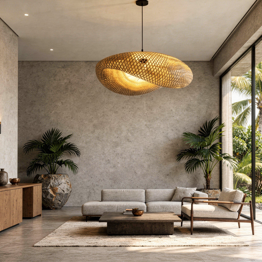 Suspension en bambou rotin naturel - Azalée