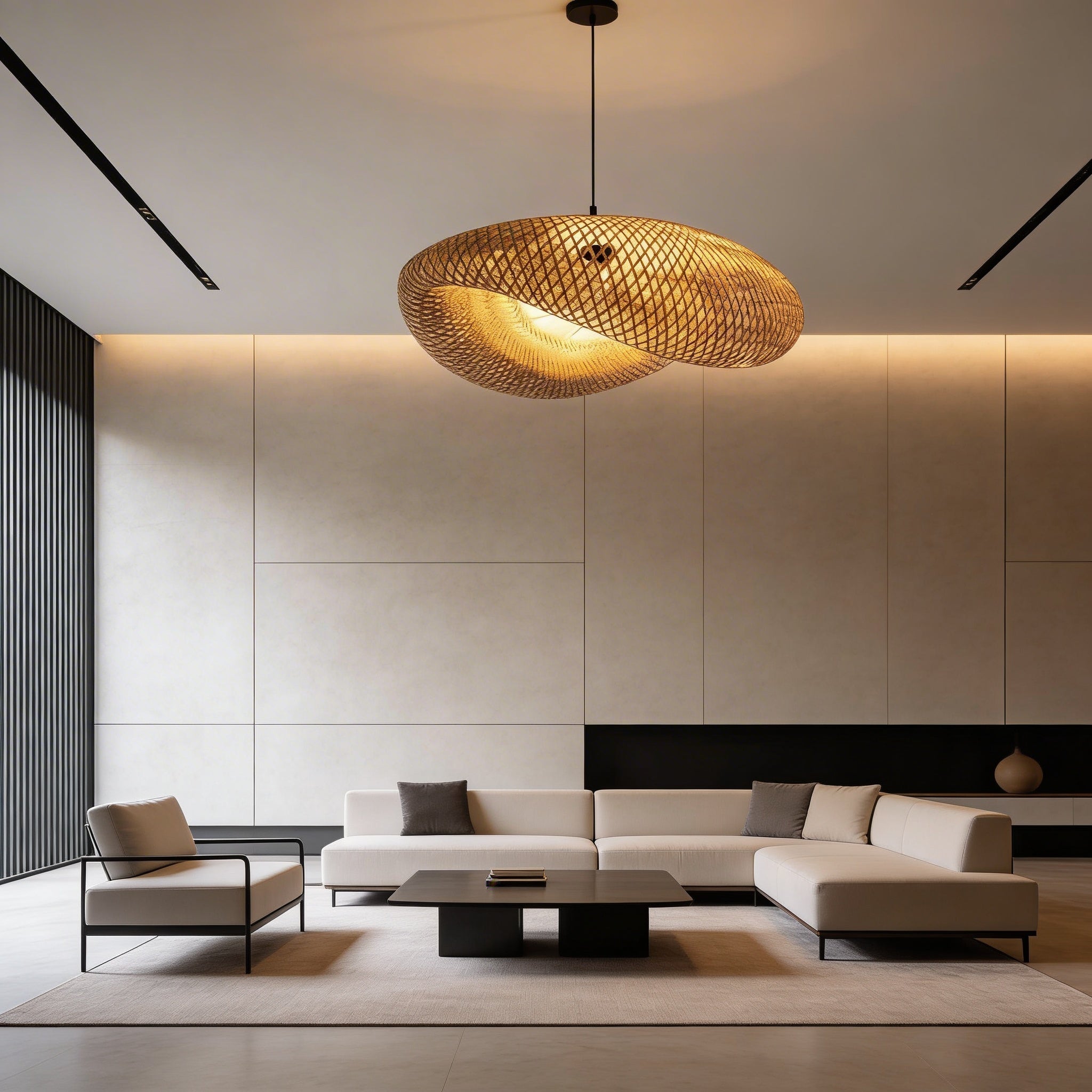 Suspension en bambou rotin naturel - Azalée