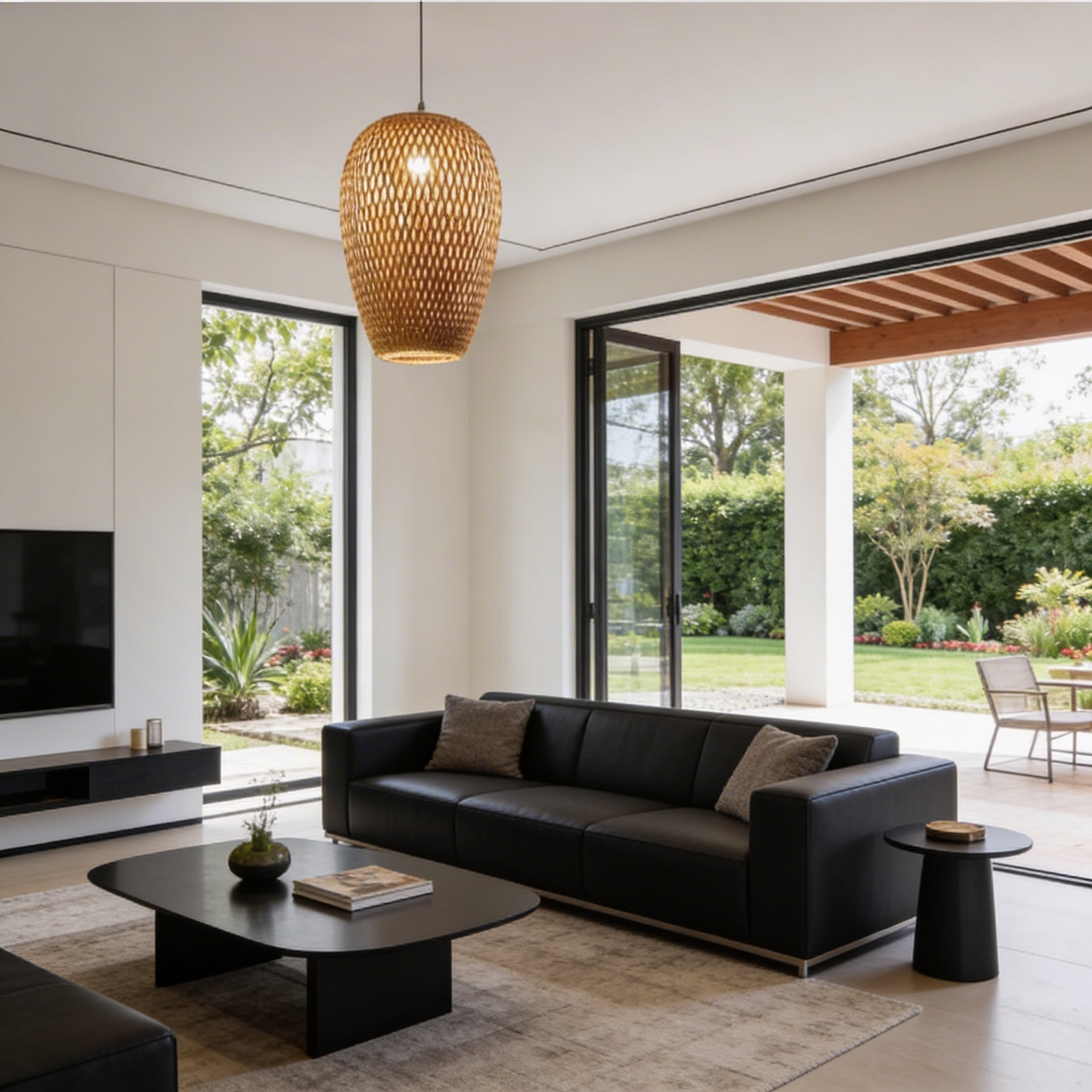 Suspension en bambou rotin naturel - Vega