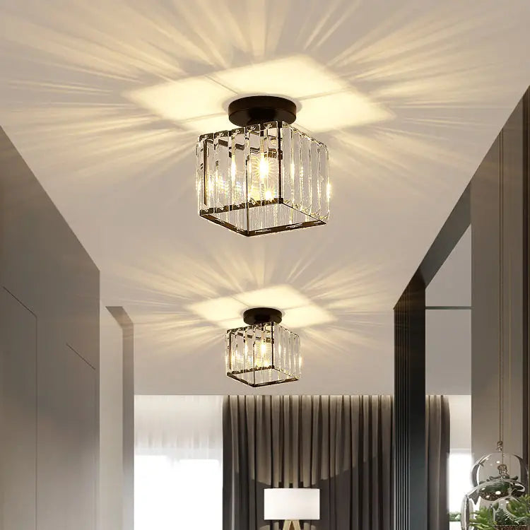Lustre plafonnier en verre cristal - Estelle