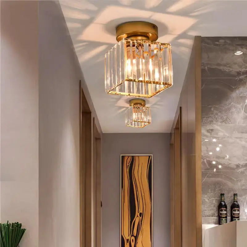 Lustre plafonnier en verre cristal - Estelle