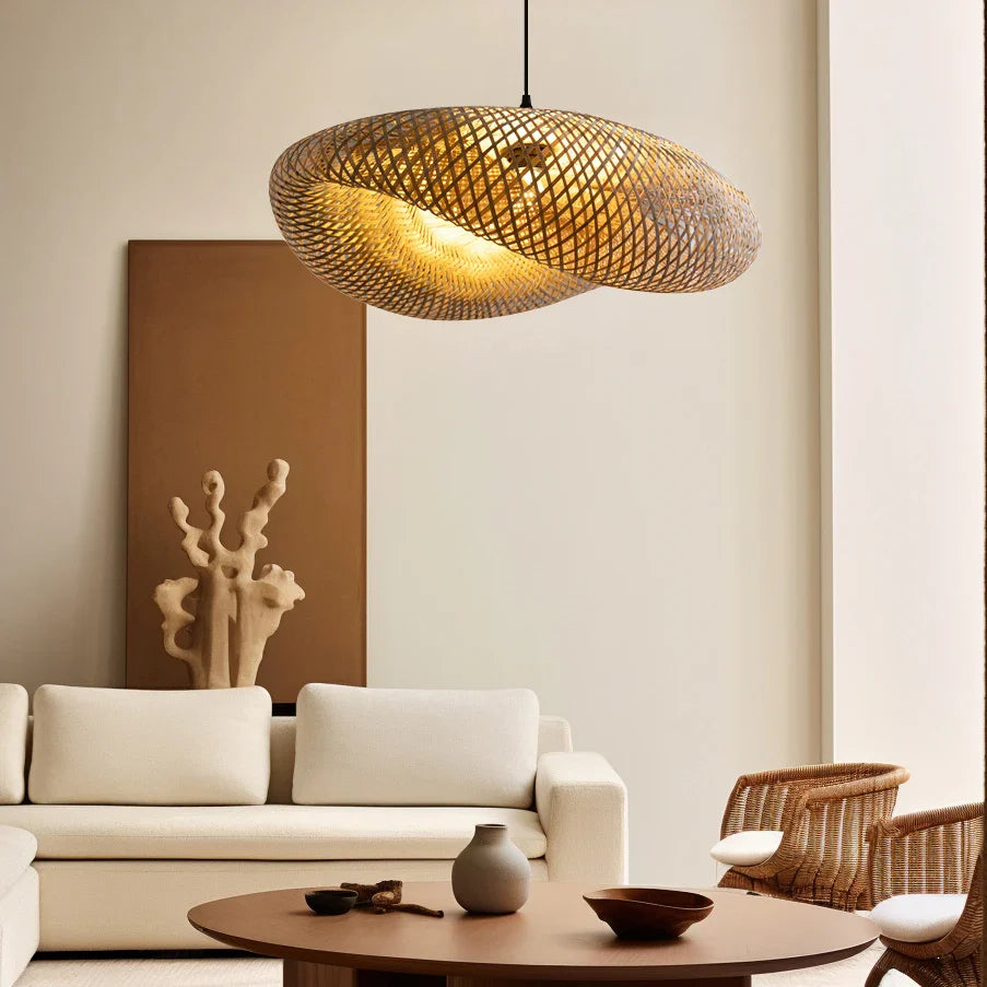 Suspension en bambou rotin naturel - Naïa