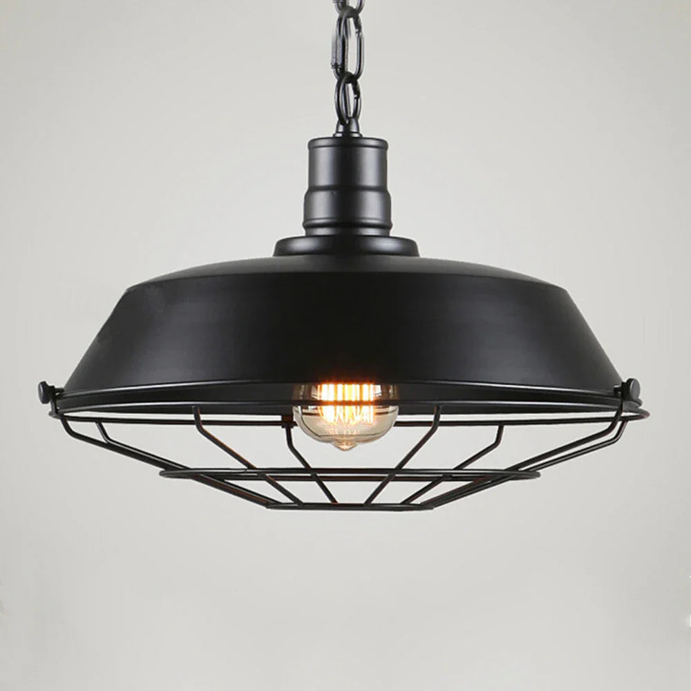 Suspension industrielle noire en fer - Marat