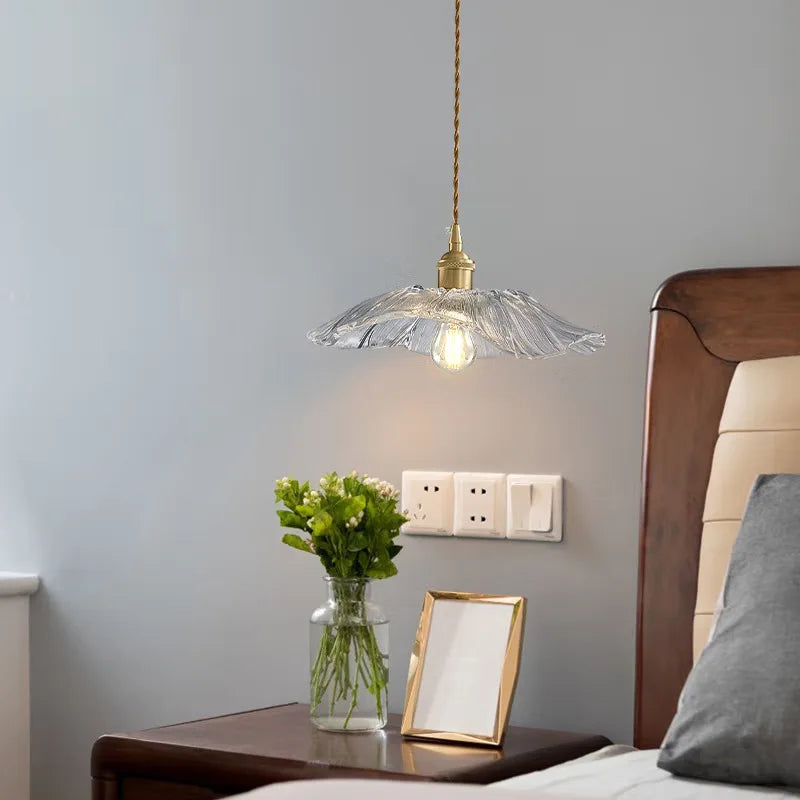 Suspension en verre en forme de fleur - Églantine