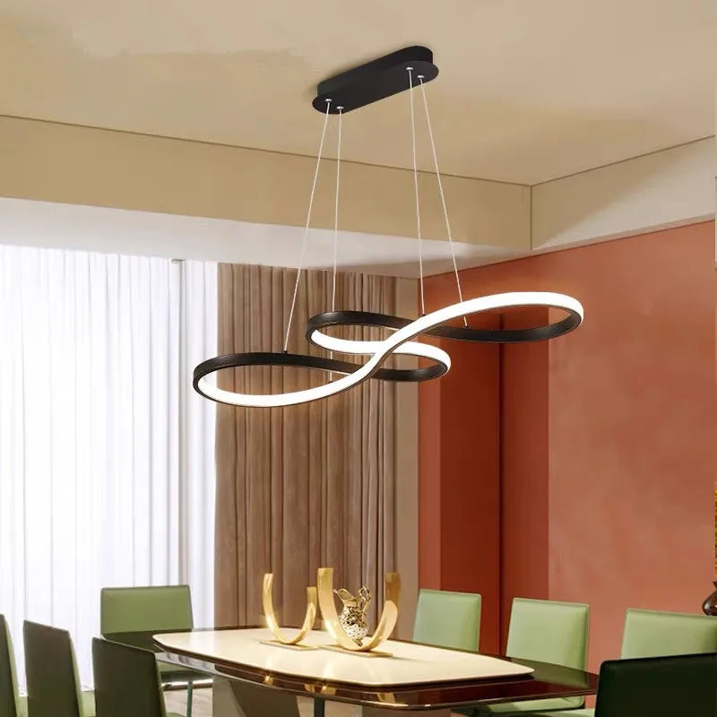 Lustre salle à manger LED aux courbes fluides - Sonella