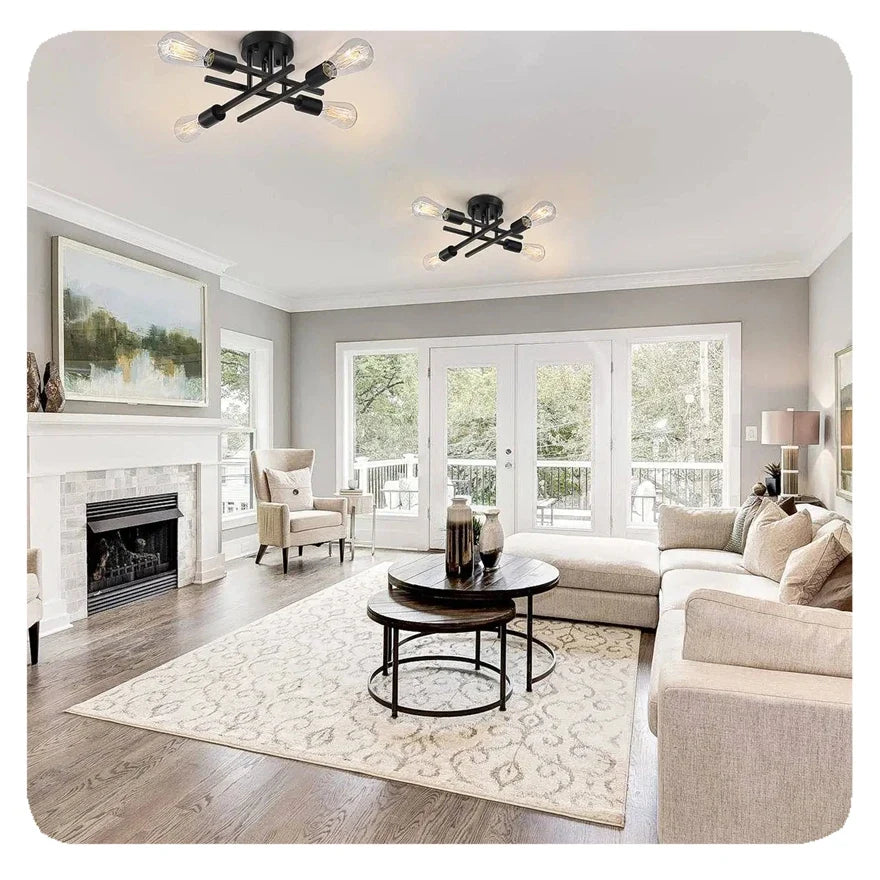 Lustre industriel noir design - Robespierre