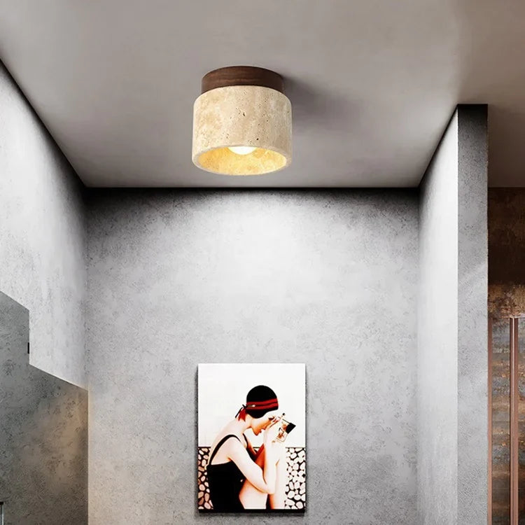 Plafonnier salle de bain en pierre - Traverto